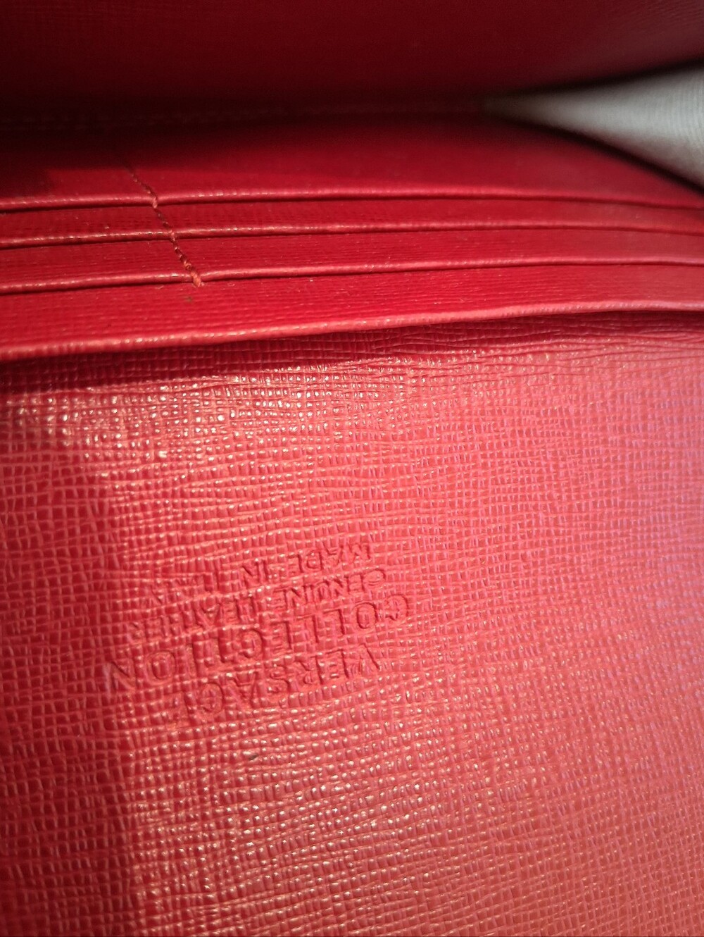Versace Collection Red Envelope Clutch with Gold Plaque - Picture 8 of 13